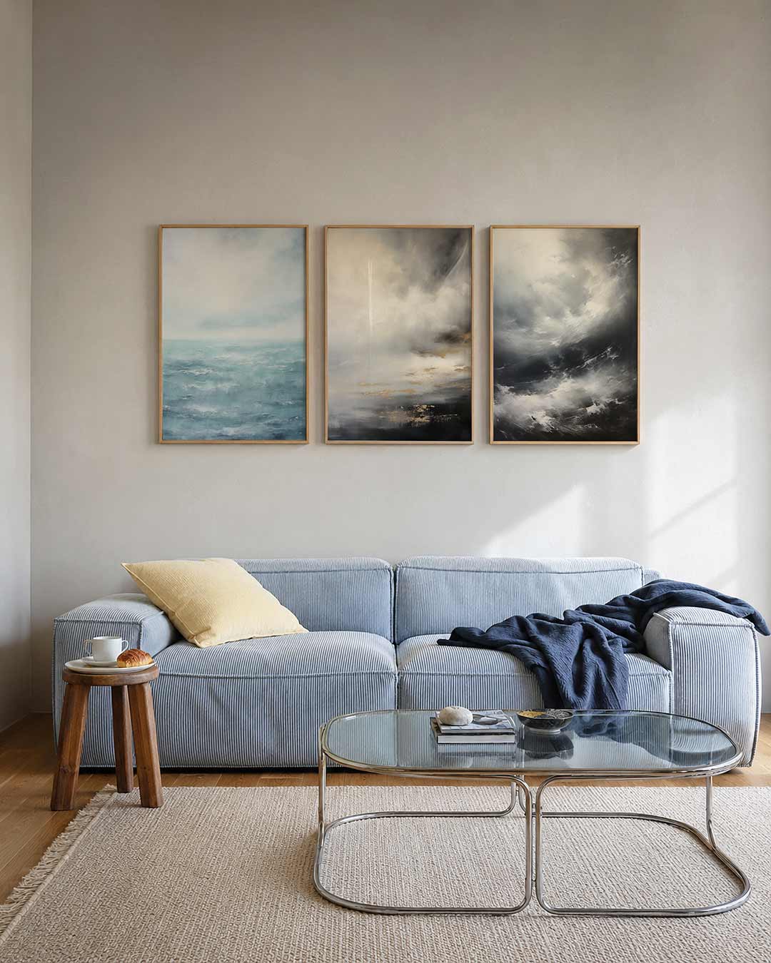 Zee en lucht posterset – tweede productweergave – deze compositie toont een vloeiende overgang van zee naar