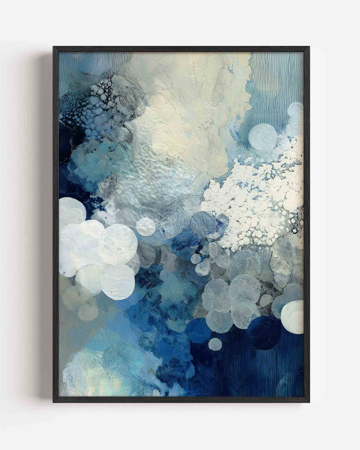 Blauwe cirkels – abstracte portret poster als wanddecoratie