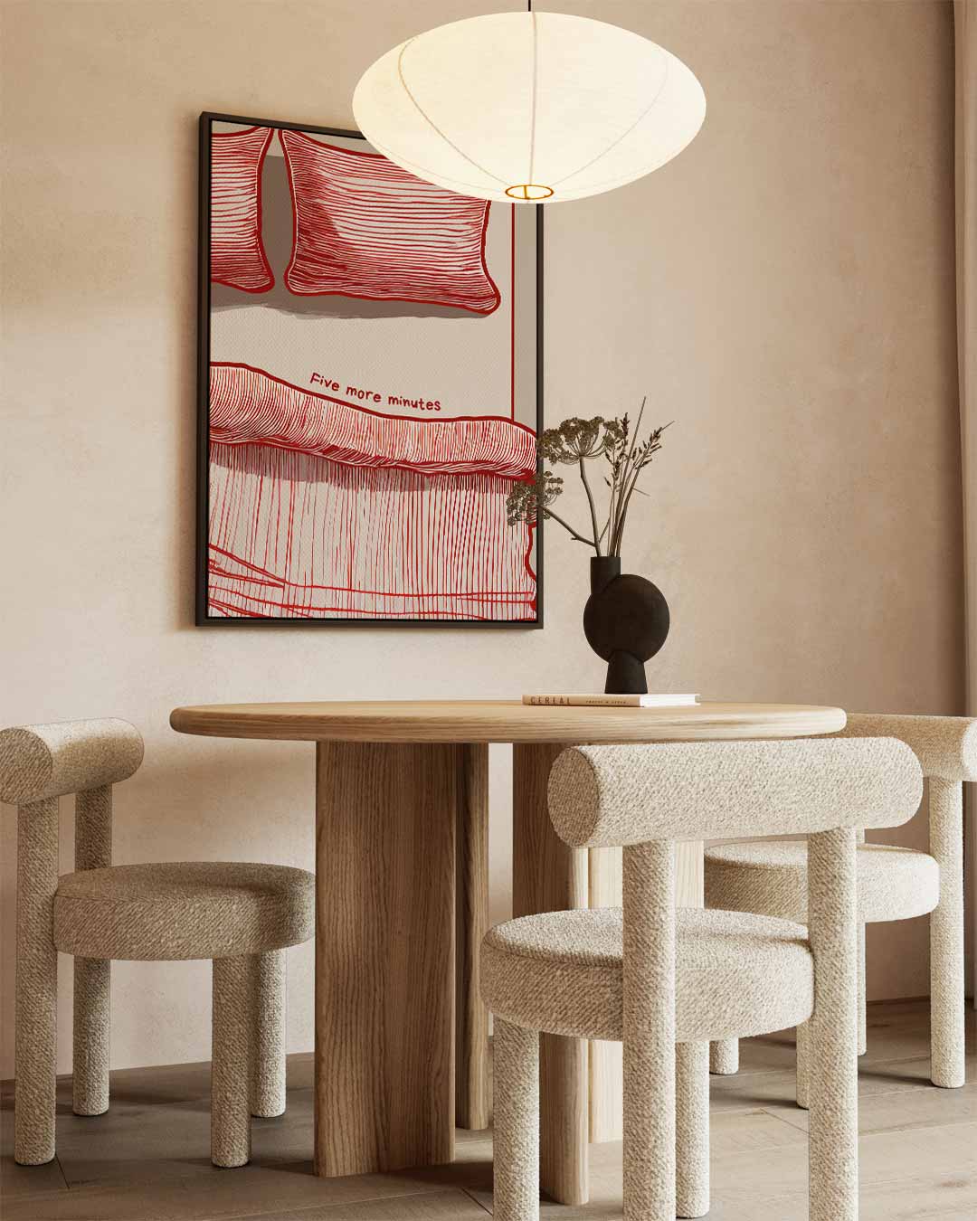 Nog Vijf Minuutjes – canvas wanddecoratie in portret formaat