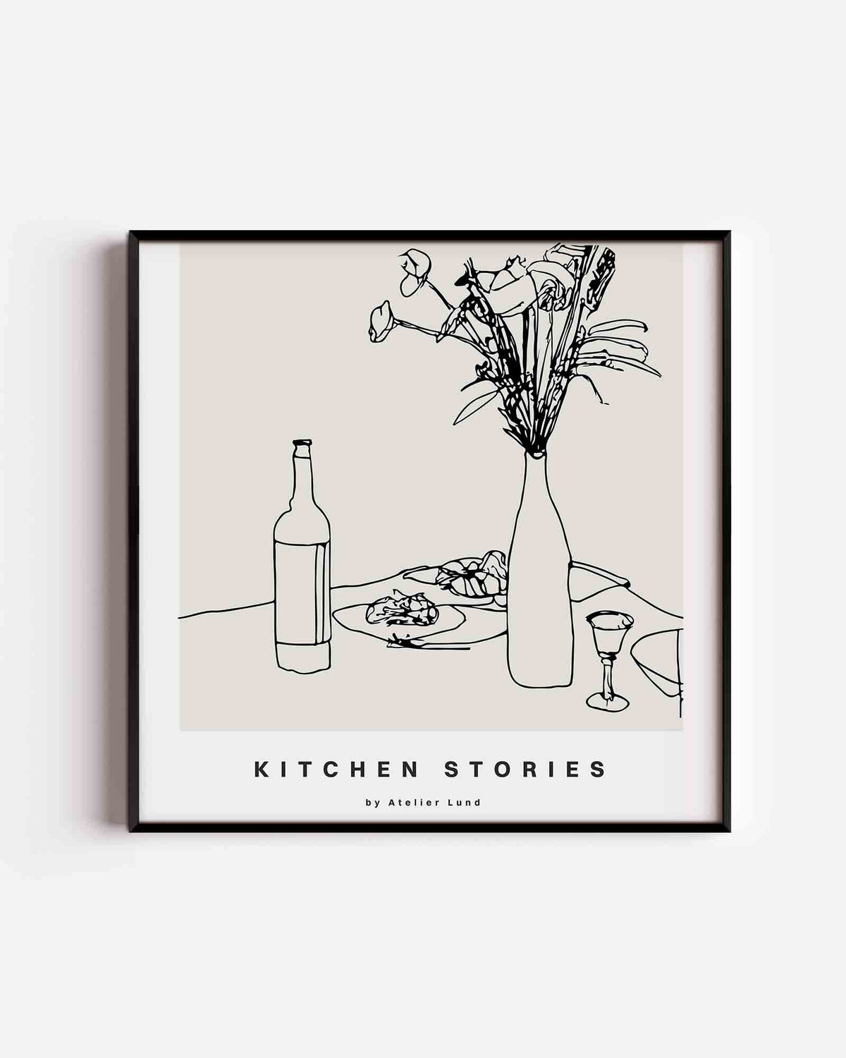 Keuken tafel stilleven – keuken vierkante poster als wanddecoratie
