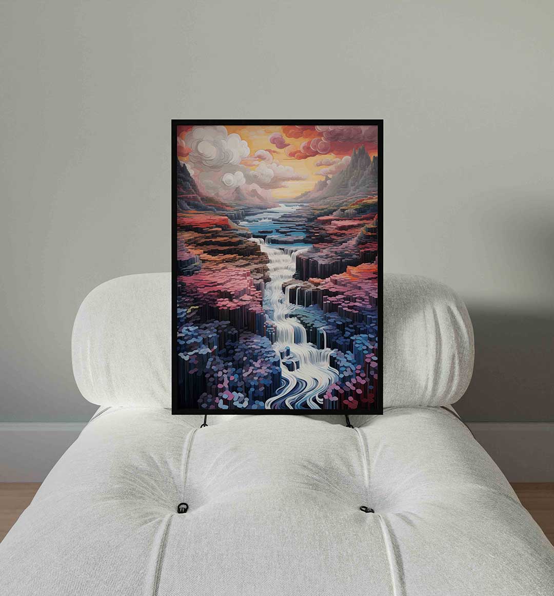 Abstracte landschap – staande surrealistische wanddecoratie van WallArtistic