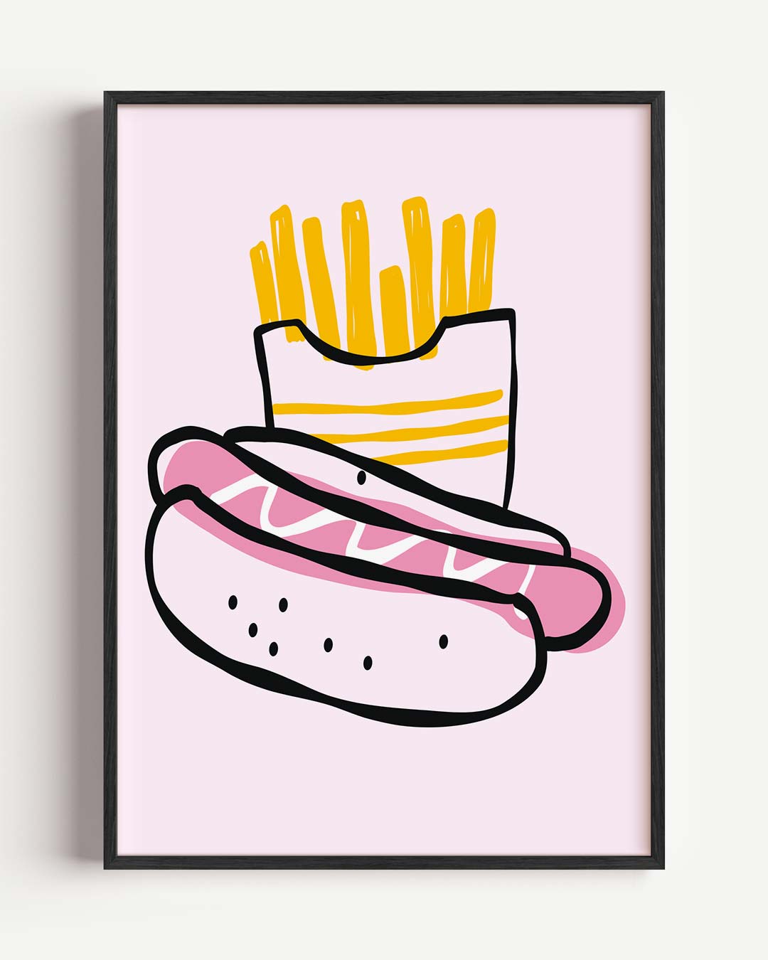 Speelse Fastfood – zomer portret poster als wanddecoratie