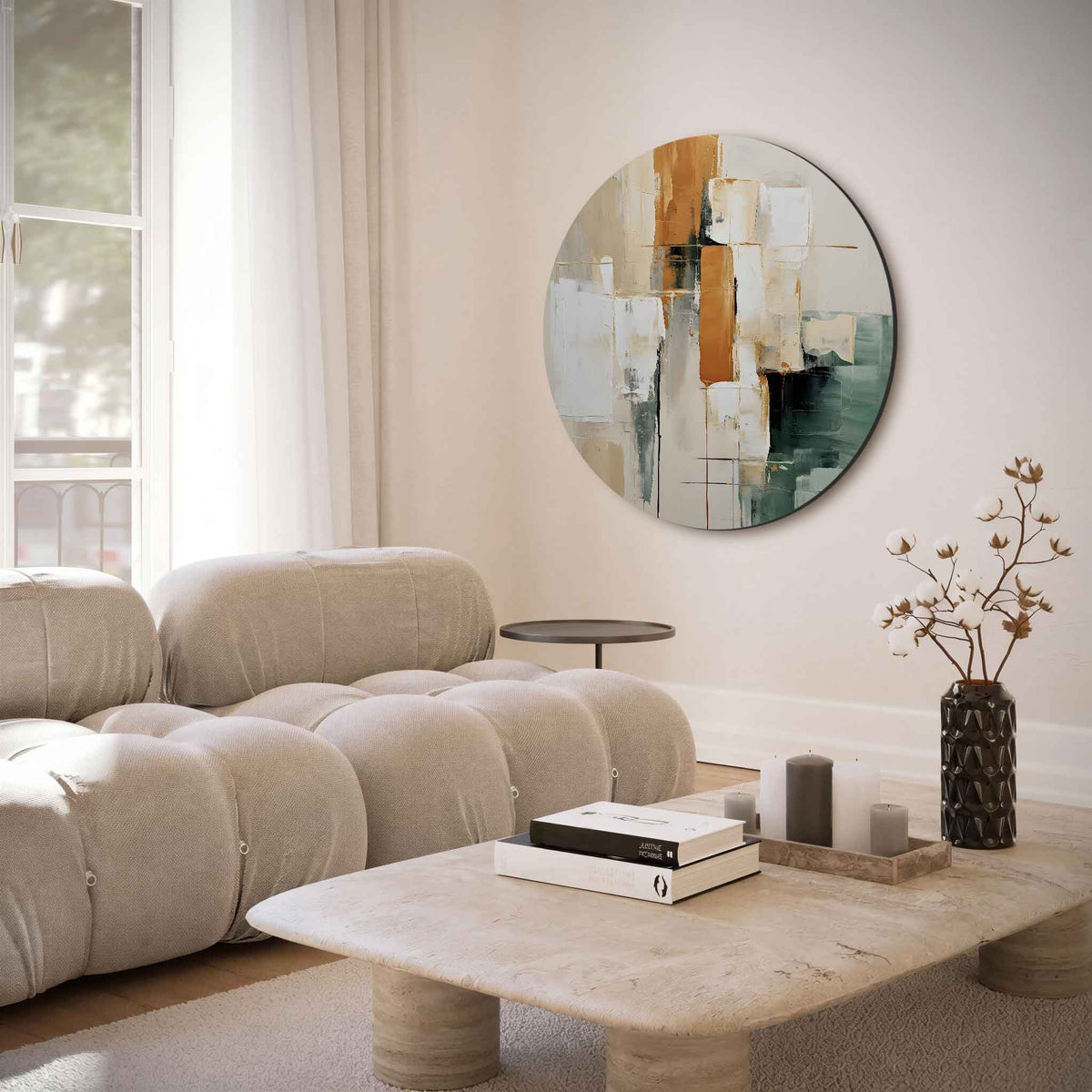 Abstracte vormen – moderne abstracte muurcirkel voor aan de muur