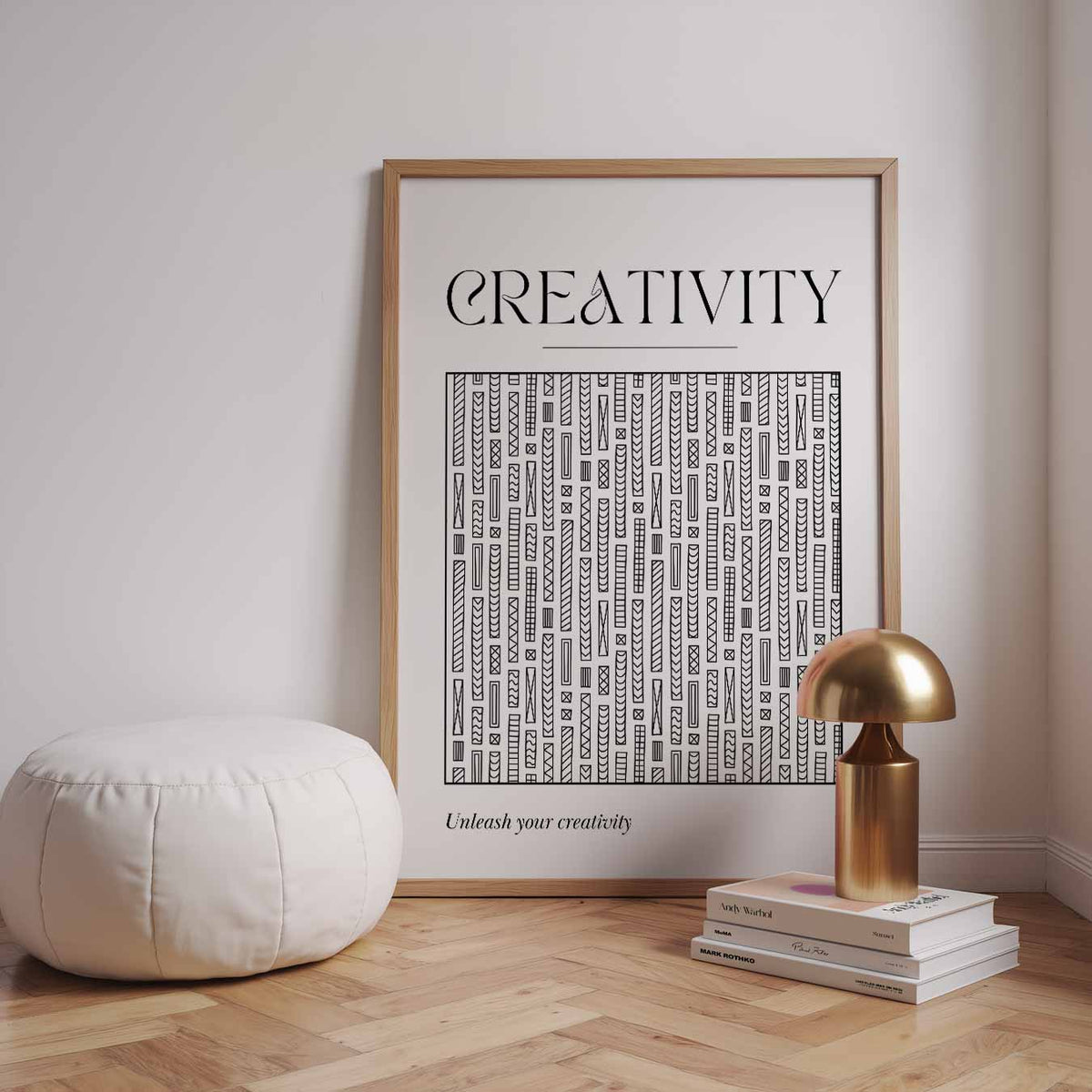 Creativiteit Ontketend – staande muurposter met quote