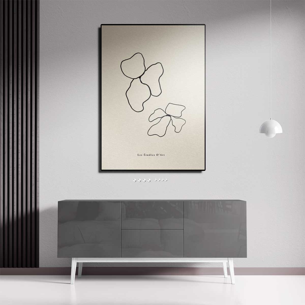 Abstracte Lijnen Bloemenprint – dibond kunstwerk als wanddecoratie