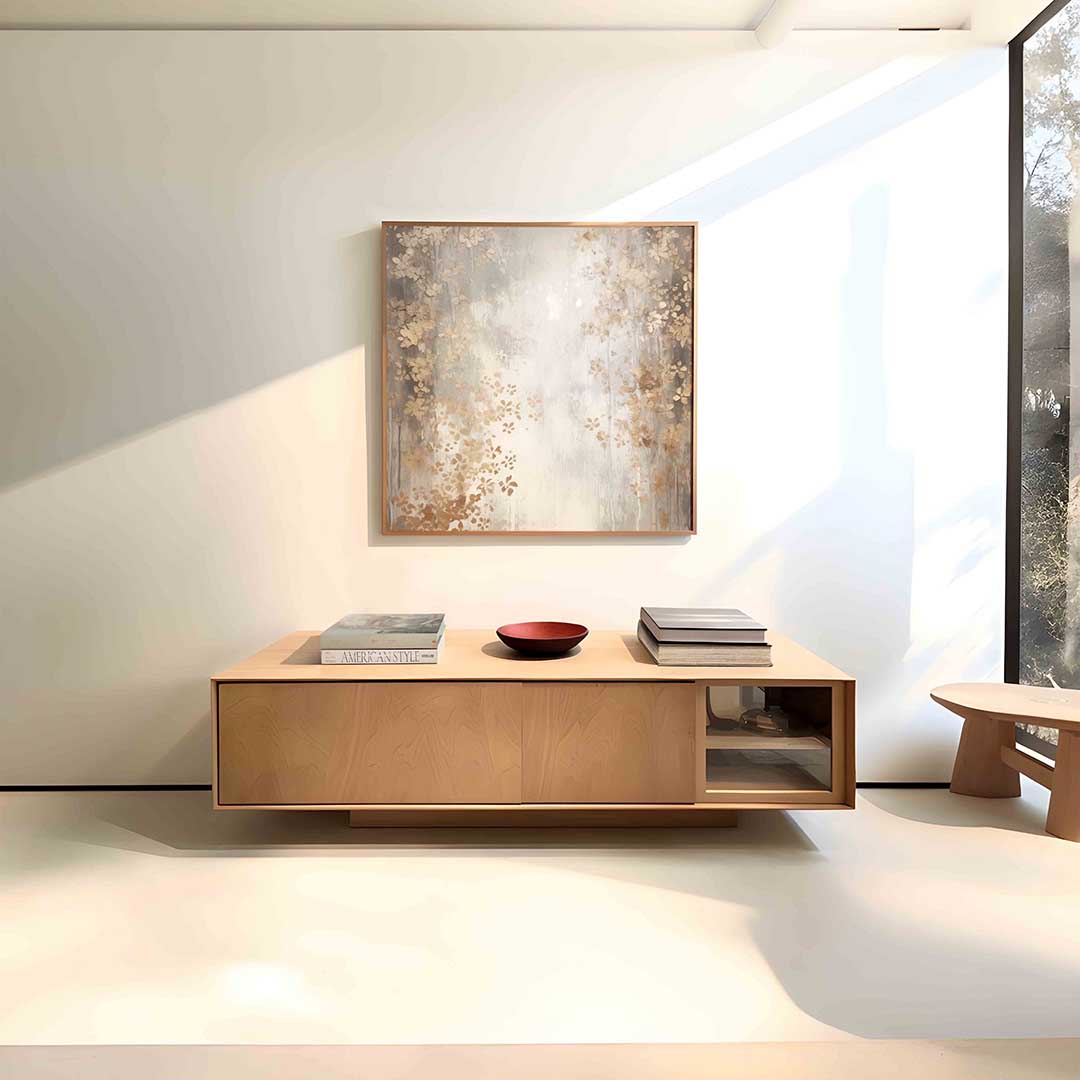 Bloemmotief – vierkante abstracte wanddecoratie van WallArtistic