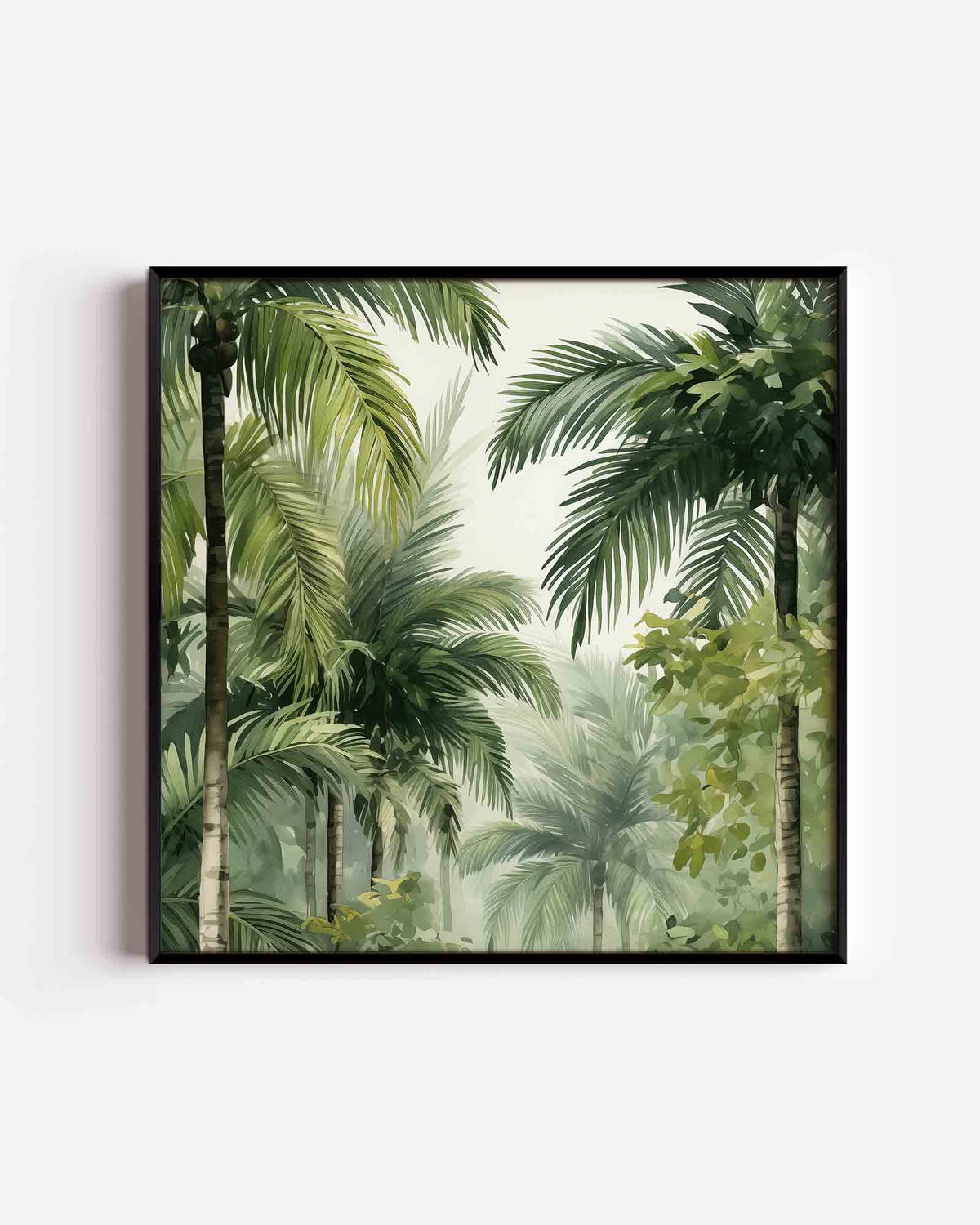Tropische palmbomen – jungle vierkante poster als wanddecoratie