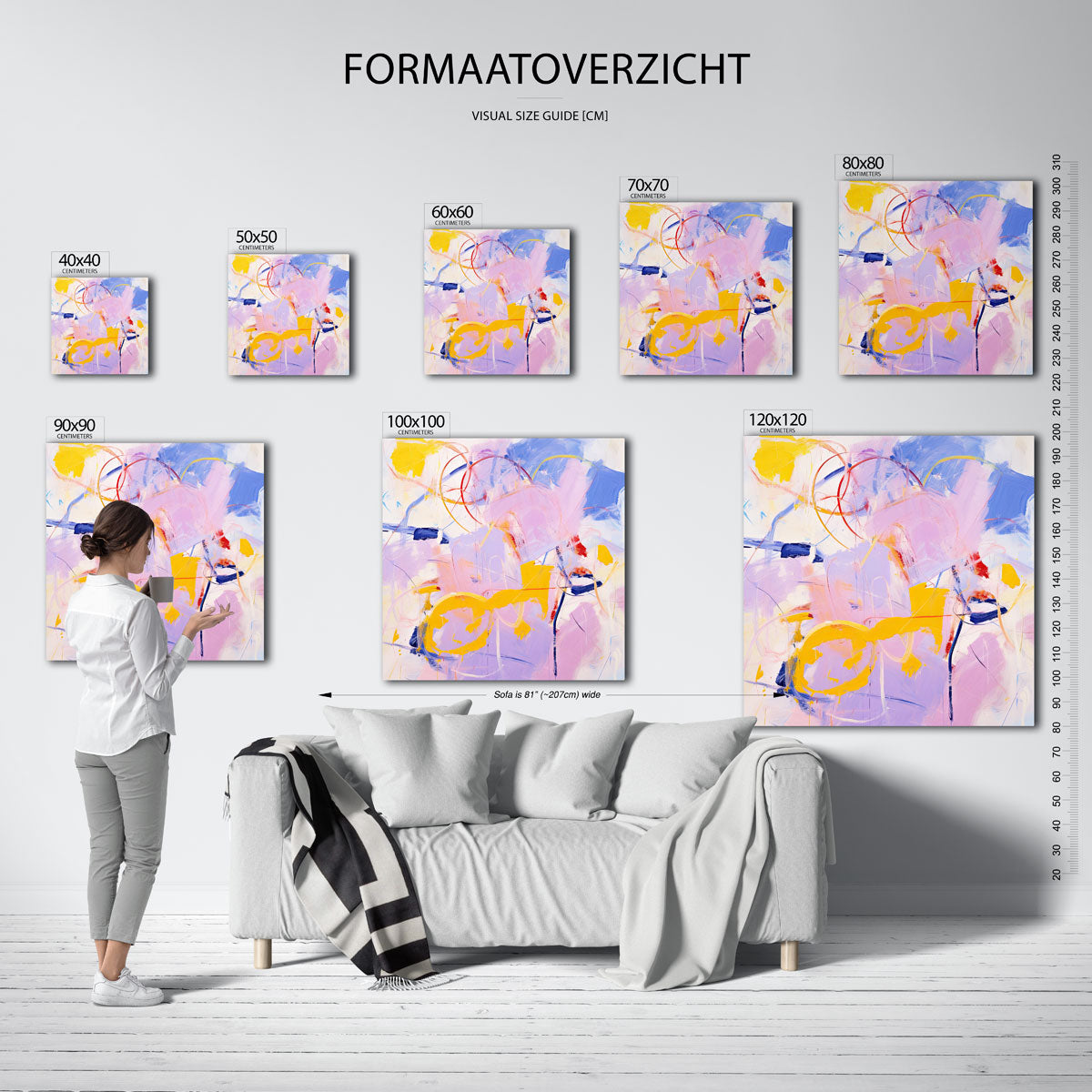 Abstracte vormen – vierkante muurposter voor de kinderkamer