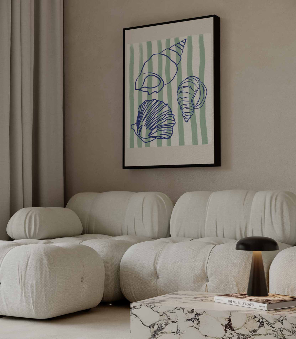Schelpenschat – canvas wanddecoratie in portret formaat