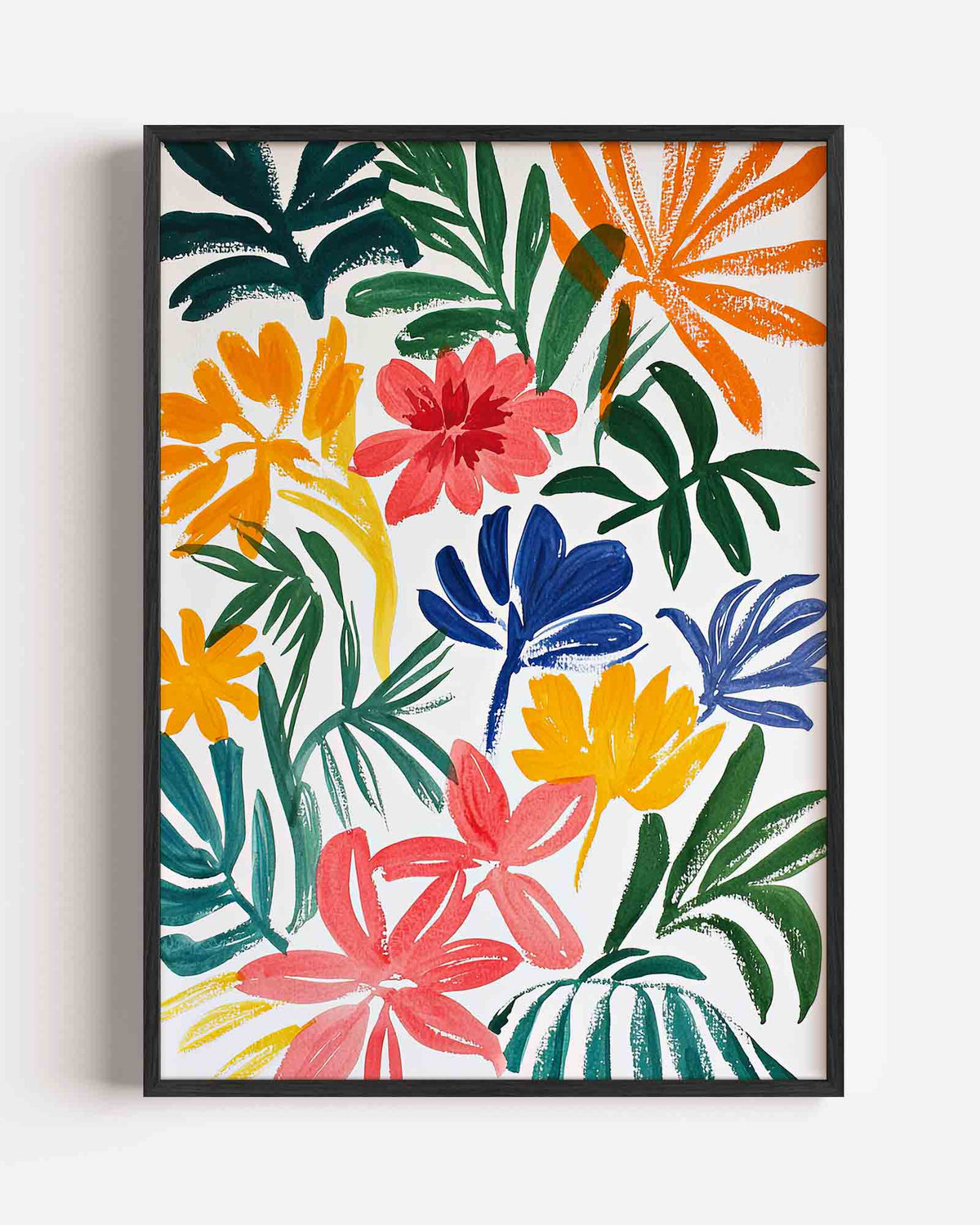 Bloemen en bladeren – jungle portret poster als wanddecoratie