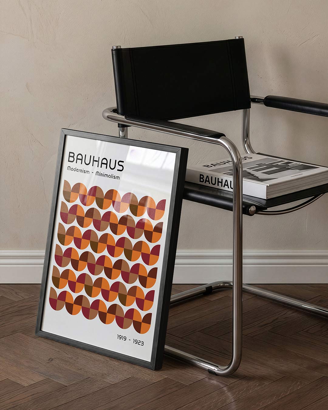 Vormritme en kleur – staande Bauhaus poster voor aan de muur