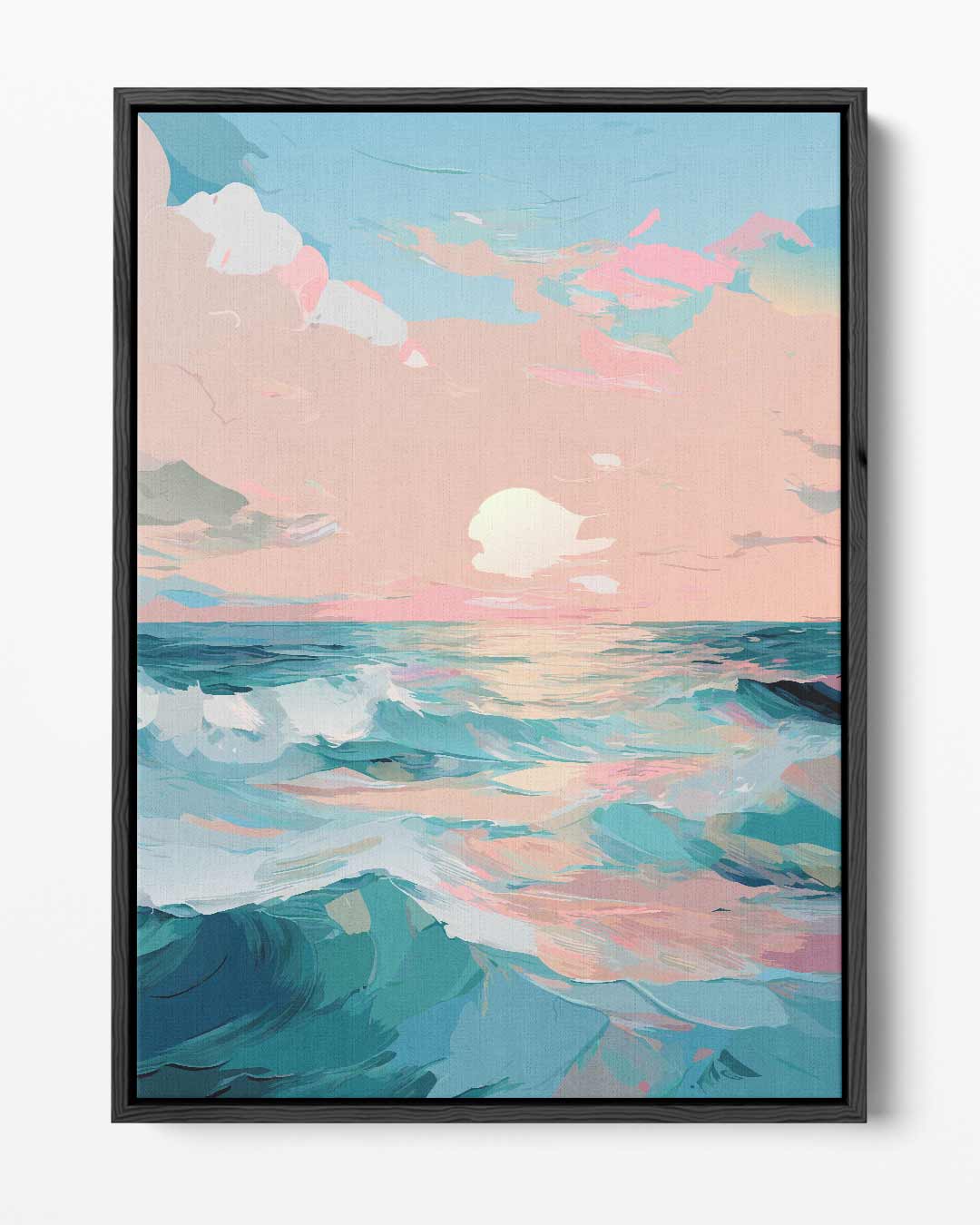 Zonsondergang aan Zee – portret kunstwerk als wanddecoratie