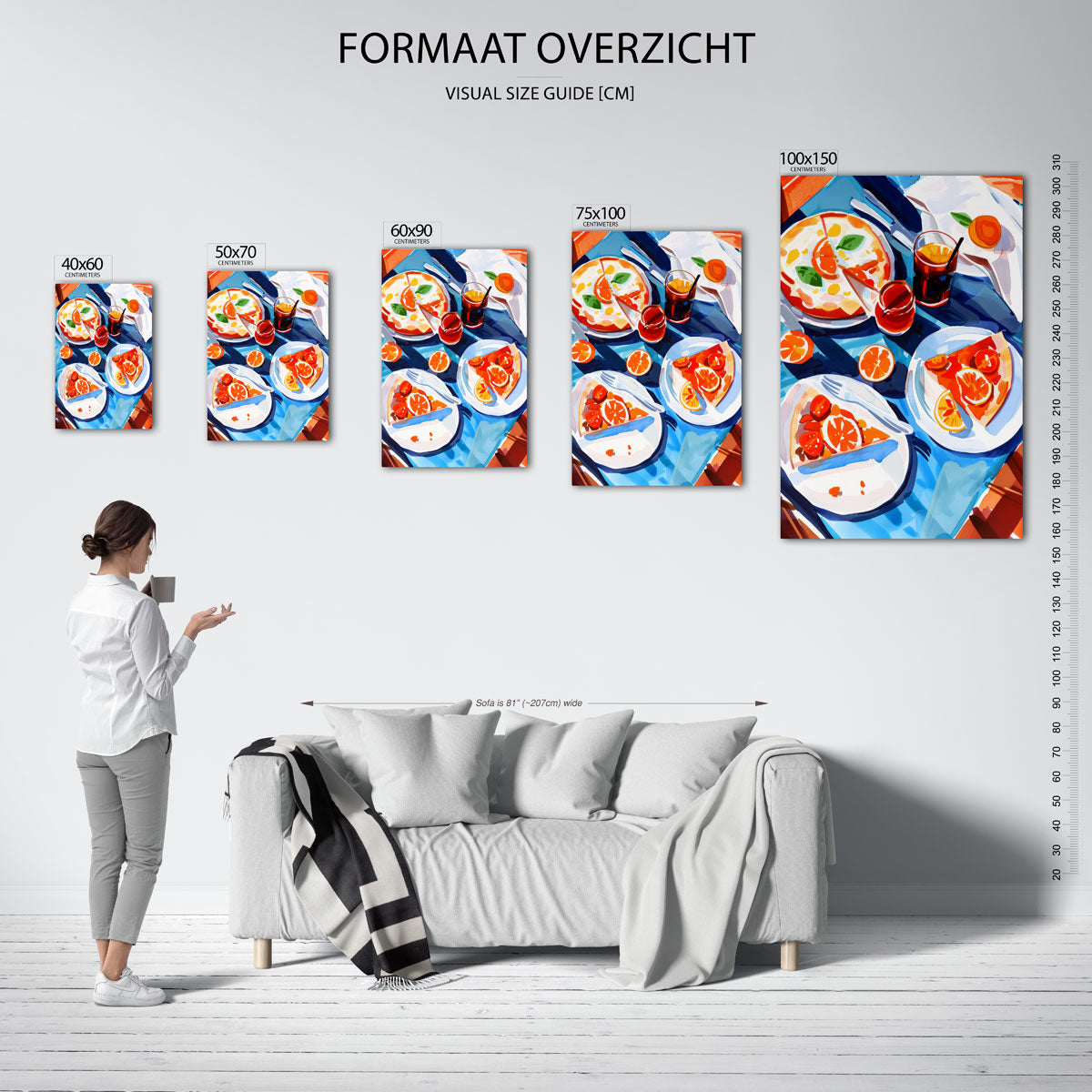 Kleurrijke tafelscène – staand wanddecoratie kunstwerk