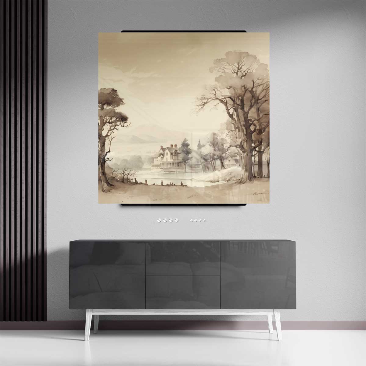 Rustiek Landelijk Tafereel – plexiglas kunstwerk als wanddecoratie