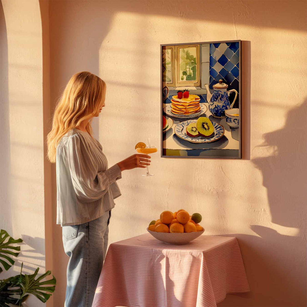 Ontbijt in Zomerse Stijl – keuken poster als sfeervolle staande wanddecoratie