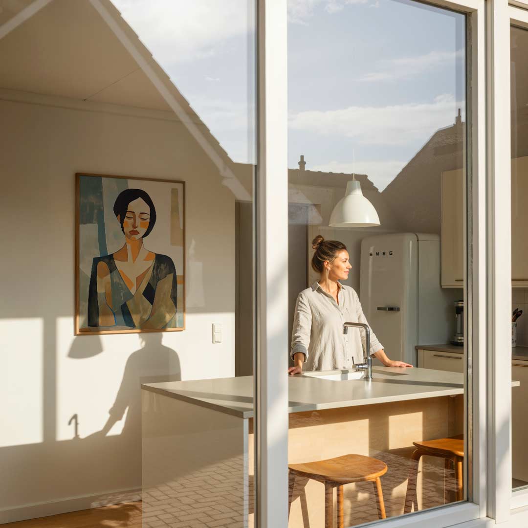 Abstracte Vrouwen Silhouet – vrouwelijke portretposter in staand formaat