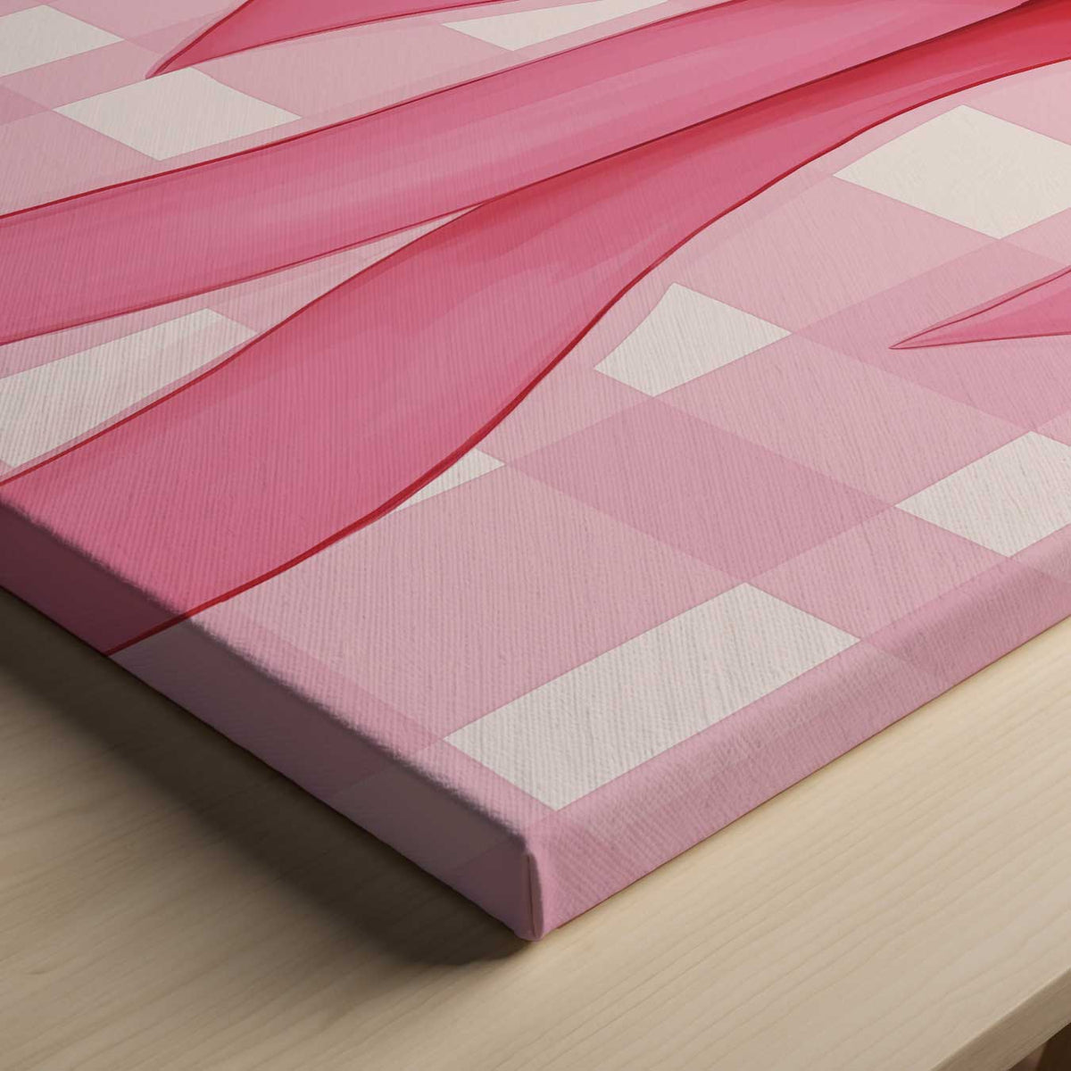 Roze Strik – canvas kunstwerk als wanddecoratie