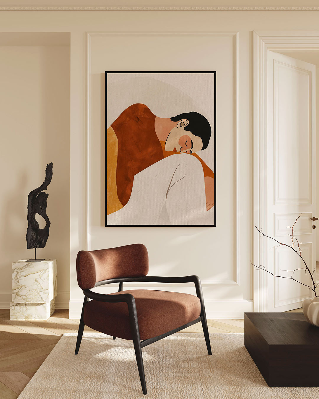 Rustige contouren – staand wanddecoratie kunstwerk