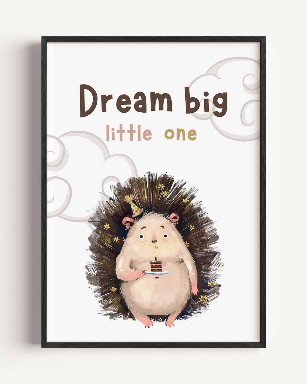 Droom Egel – kids portret poster als wanddecoratie