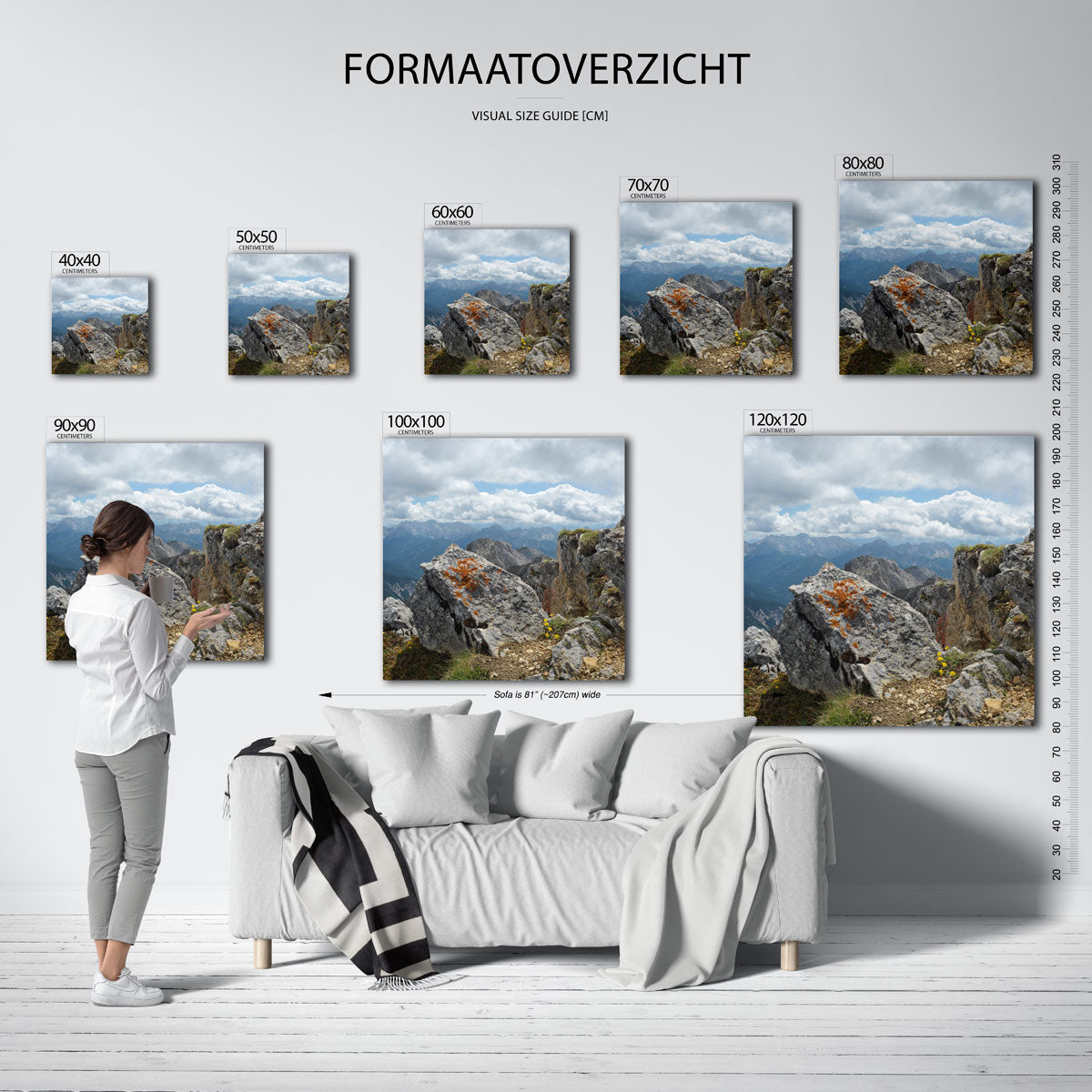 Berglandschap met rotsen kunstwerk – materiaalweergave – deze kunstwerk toont een berglandschap met ruige rotsen en een