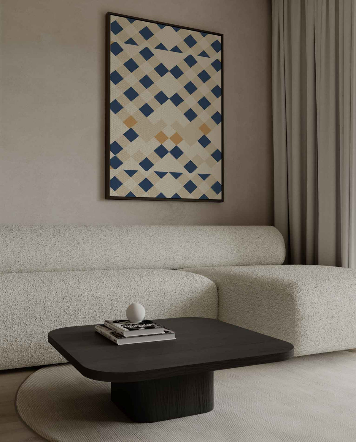 Geometrische Patronen Mozaïek – canvas wanddecoratie in portret formaat