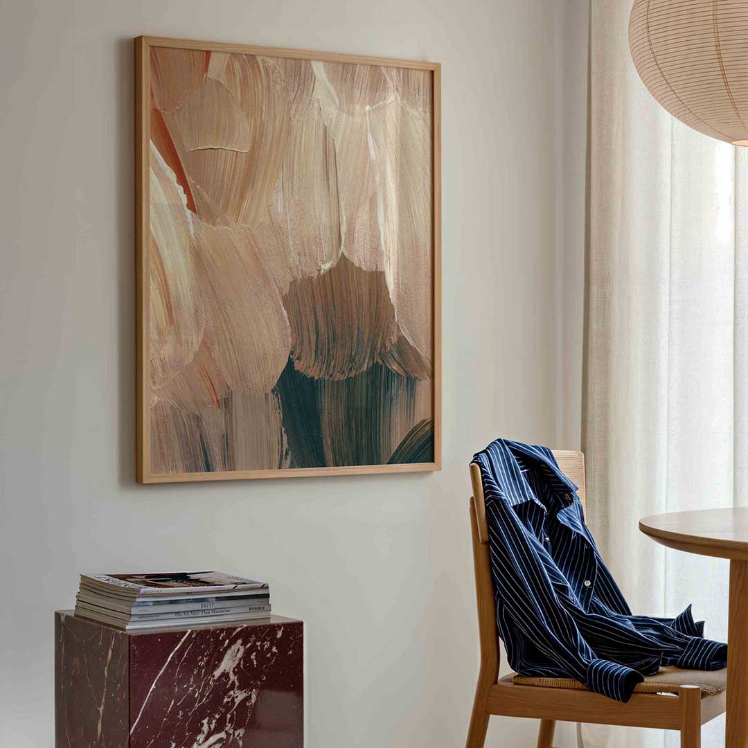Abstracte penseelstreken – artistieke poster in staand formaat