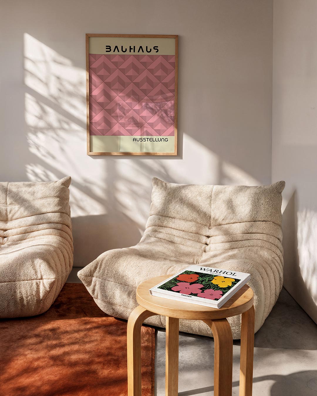 Vormritme en kleur – geometrische Bauhaus poster in staand formaat