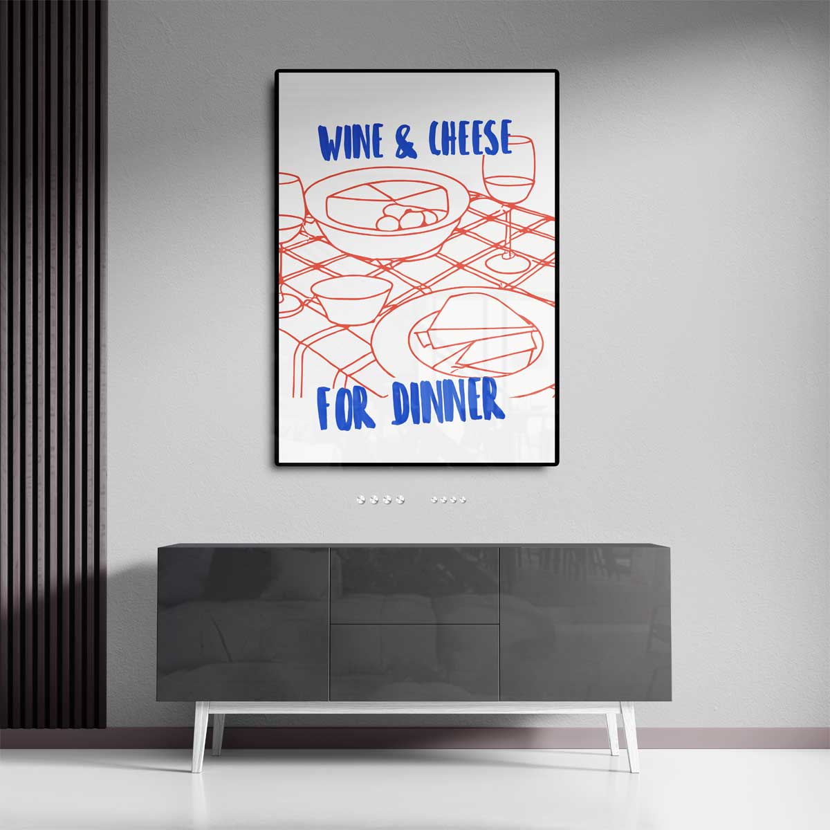 Wijn en Kaas Avond – canvas kunstwerk als wanddecoratie