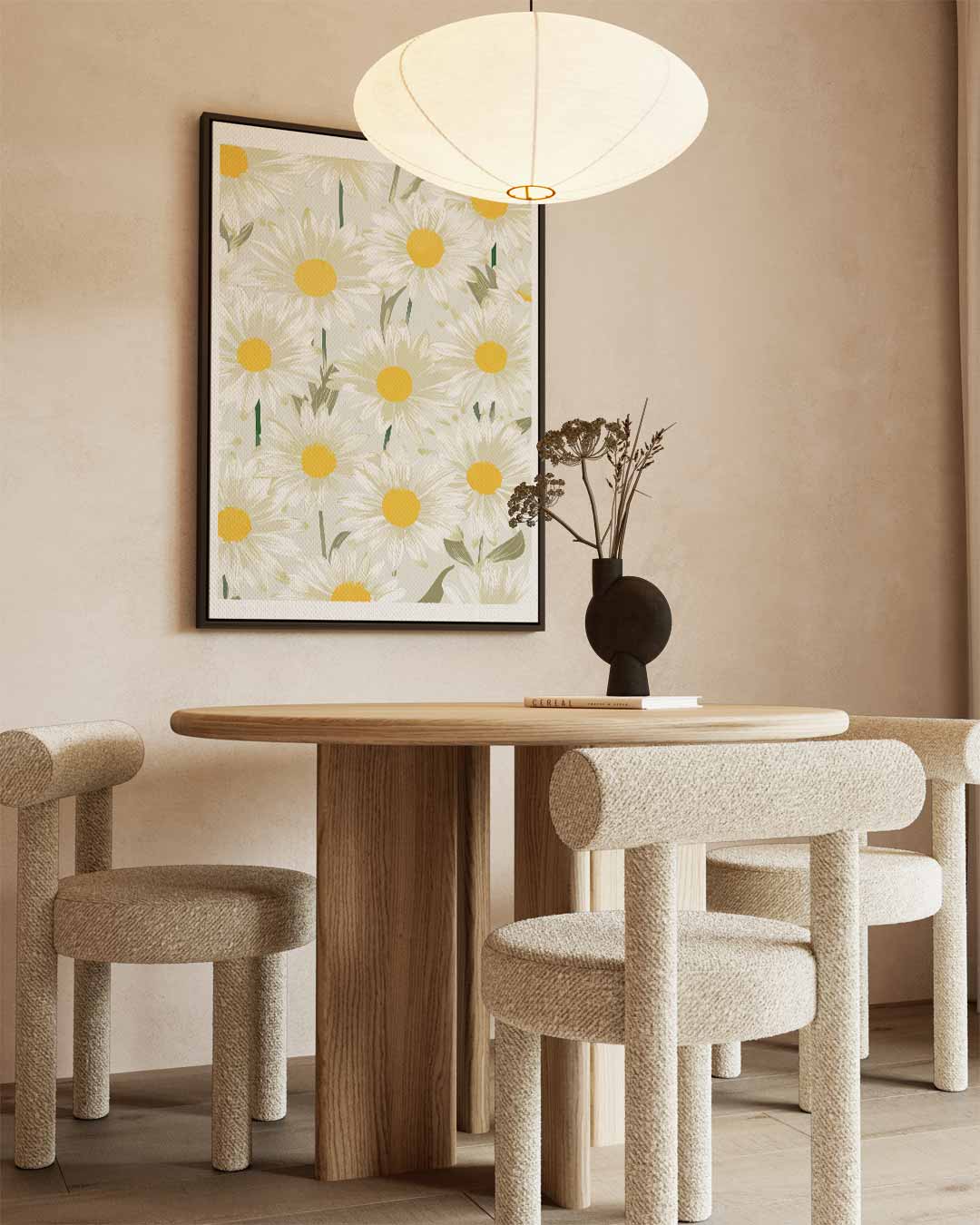 Frisse Madeliefjes Print – staande wandkunst voor woonkamer of interieur