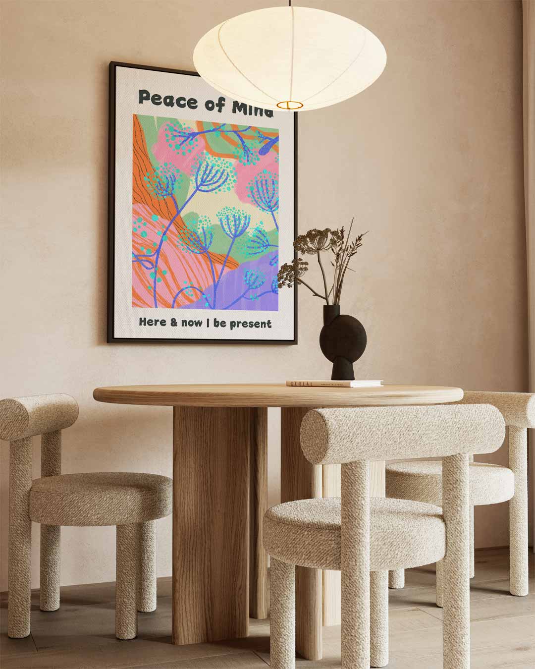 Peace of Mind – dibond wanddecoratie in staand formaat
