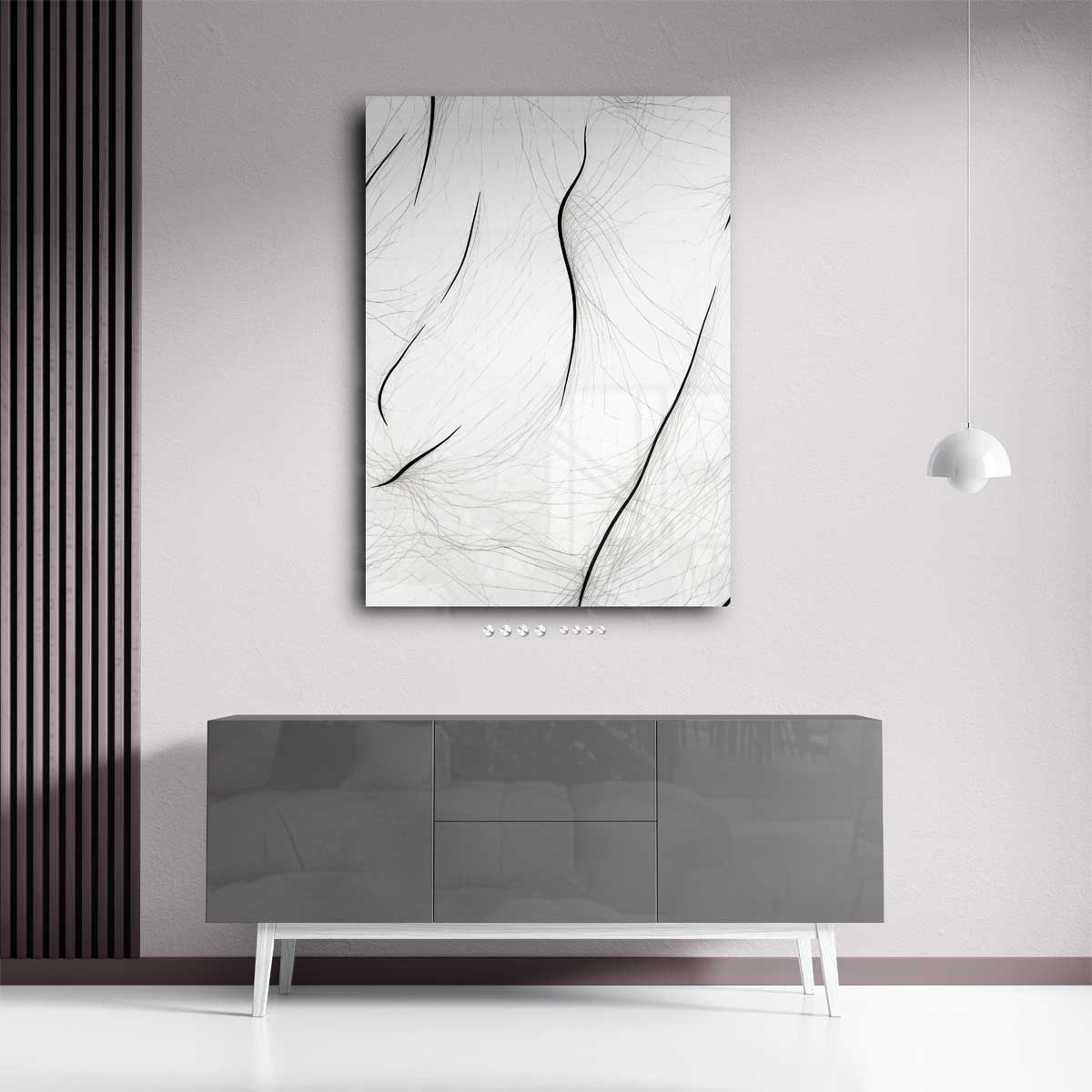 Subtiele Lijnen van Verwondering – plexiglas wanddecoratie in portret formaat