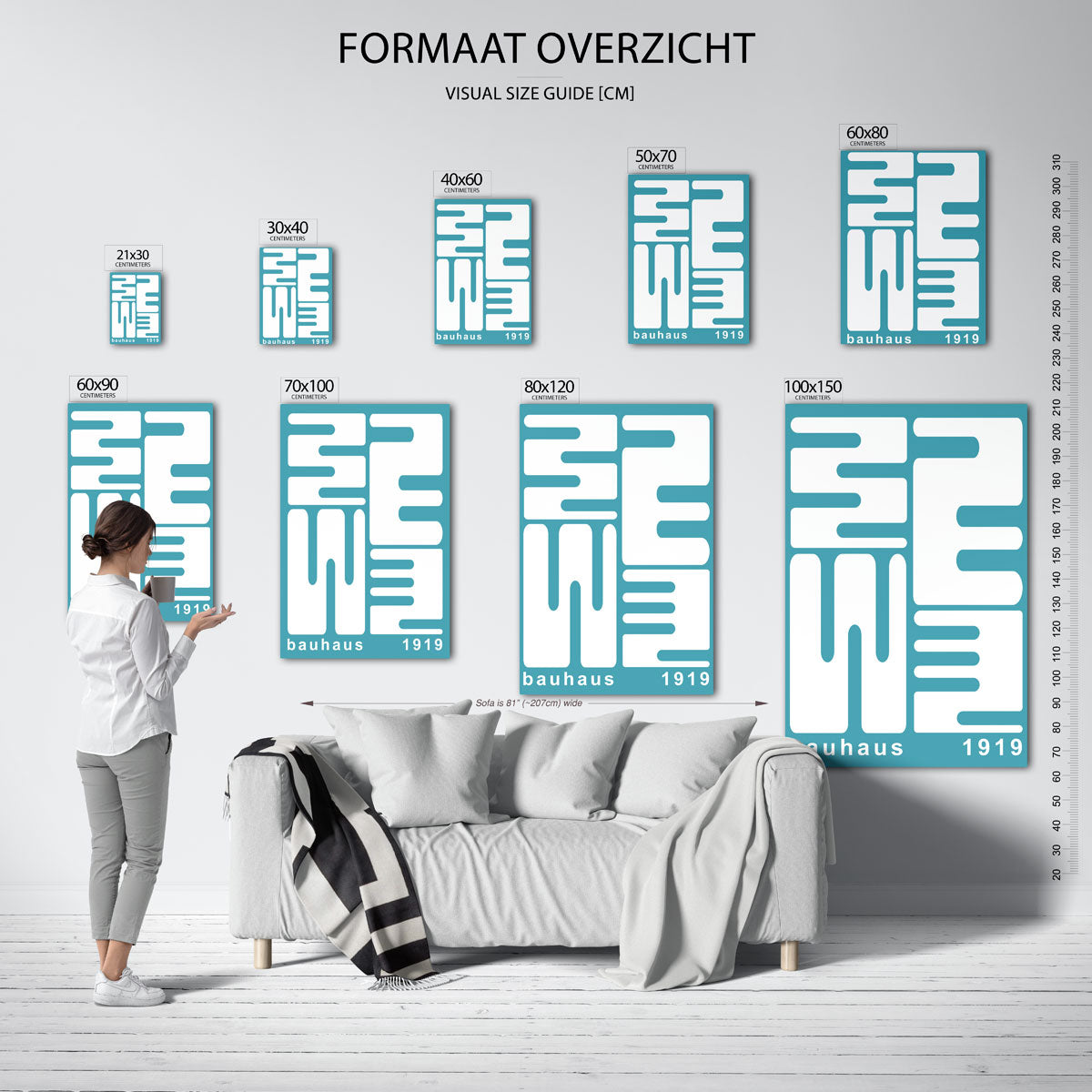 Vorm en kleur – geometrische poster in Bauhaus-stijl van WallArtistic