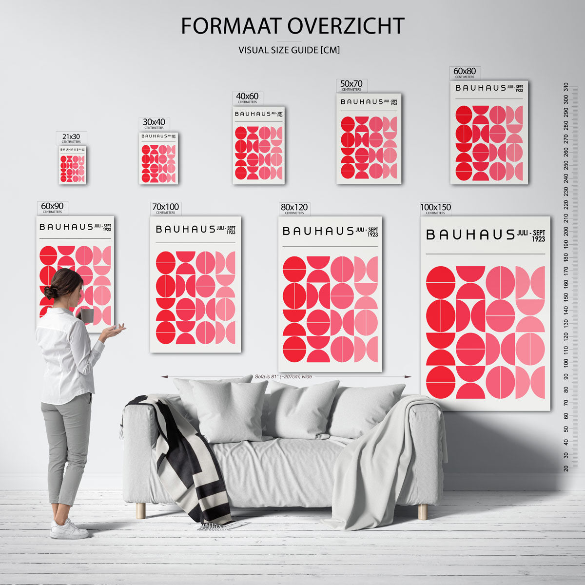 Vormritme en kleur – geometrische poster in Bauhaus-stijl van WallArtistic