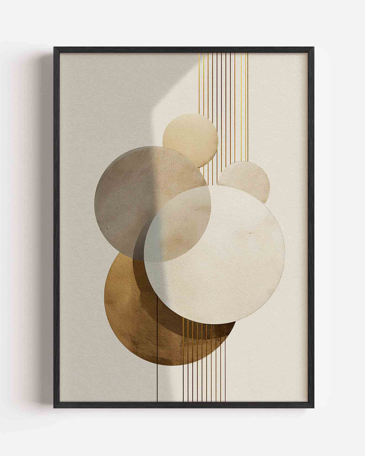 Cirkelvormen en lijnen – abstracte portret poster als wanddecoratie