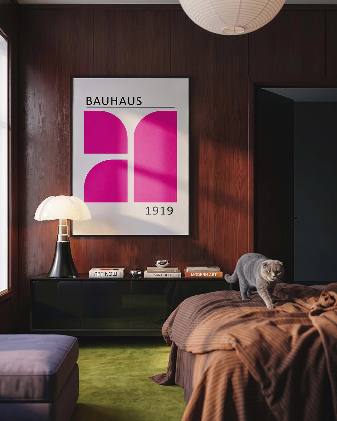 – geometrische Bauhaus poster in staand formaat