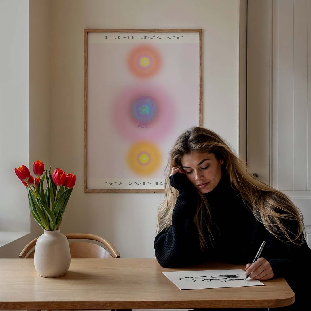 Energizing Aura – staande muurposter met mindfulness uitstraling