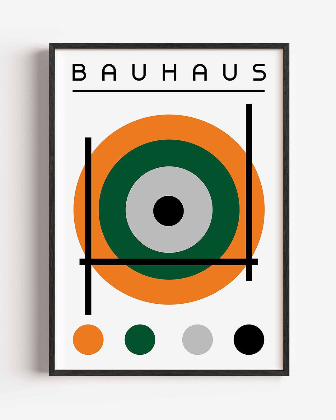 Cirkel en lijnen – staande Bauhaus poster als wanddecoratie