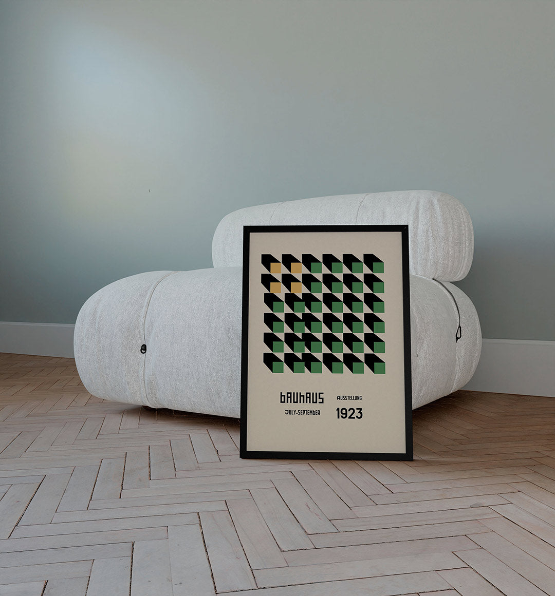 Vorm en schaduw – staande Bauhaus poster voor aan de muur