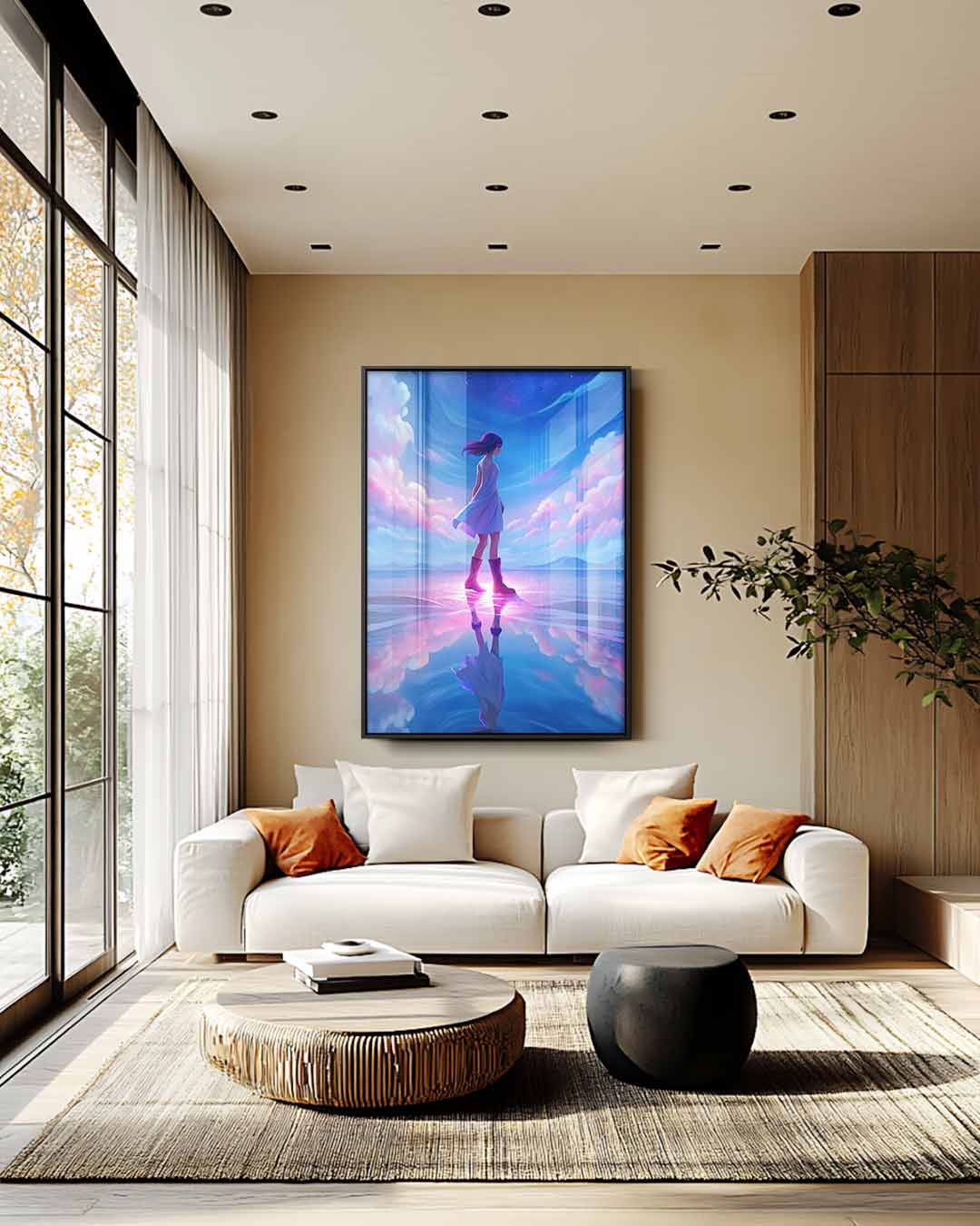 Dromerige Wandeling Onder de Sterren – plexiglas wanddecoratie in portret formaat