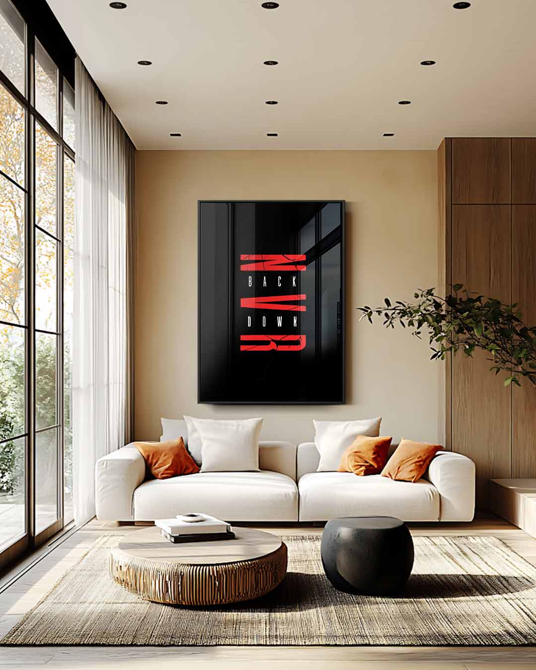 Never Back Down – canvas wanddecoratie in portret formaat