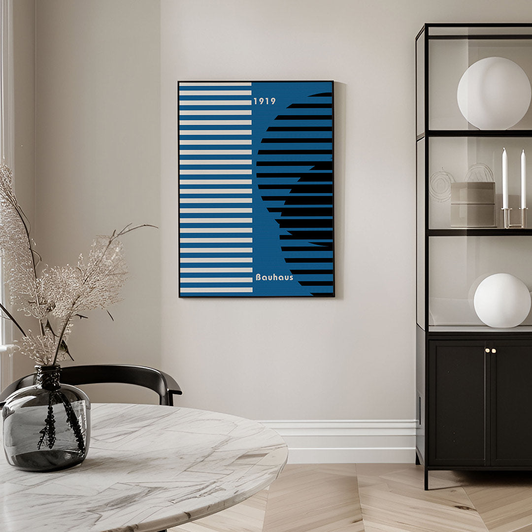 Lijnen en vlakken – geometrische Bauhaus poster in staand formaat