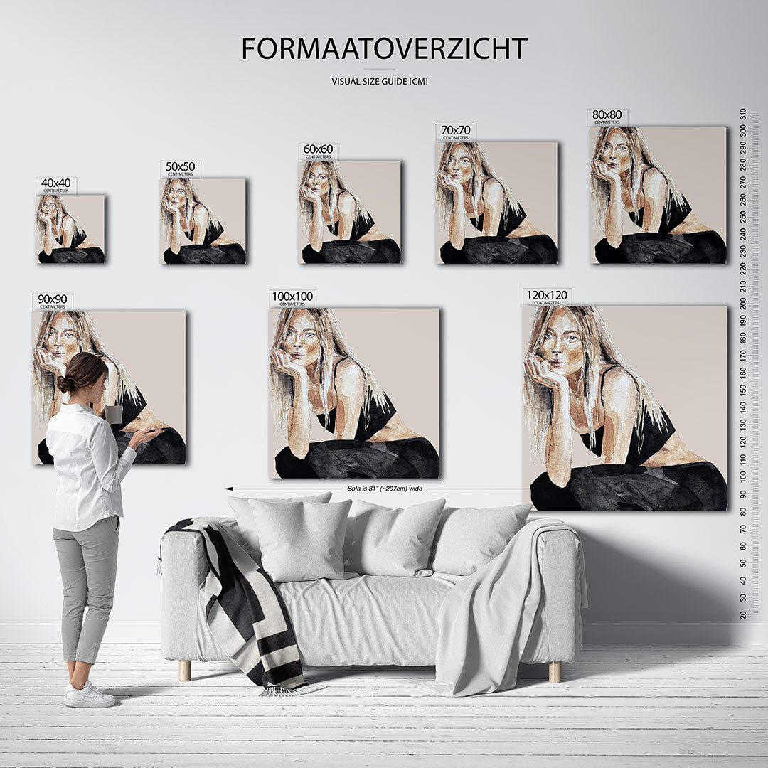 Vrouwelijke contouren kunstwerk – sfeerbeeld – dit kunstwerk toont een vrouw in een ontspannen pose met zachte lijnen en