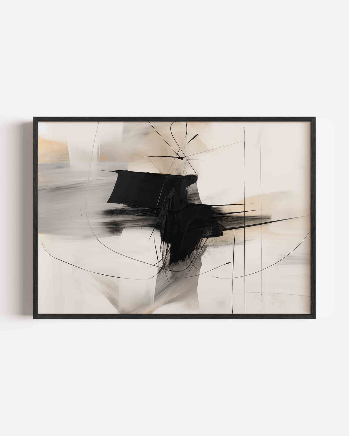Abstracte lijnen en vormen – kleurrijke abstracte landscape poster als wanddecoratie