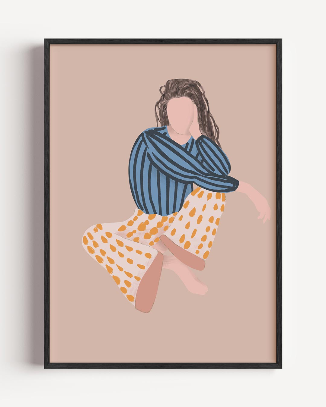 Vrolijke Vibes Illustratieposter – moderne portret poster als wanddecoratie