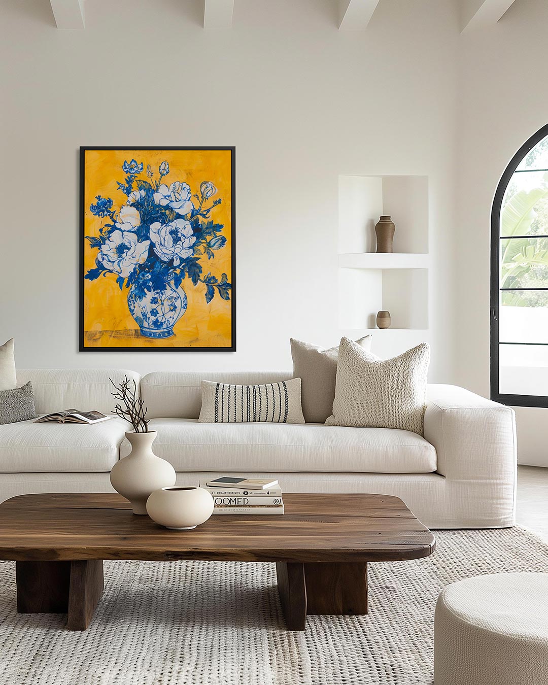 Bloemrijke compositie – moderne staande wandkunst