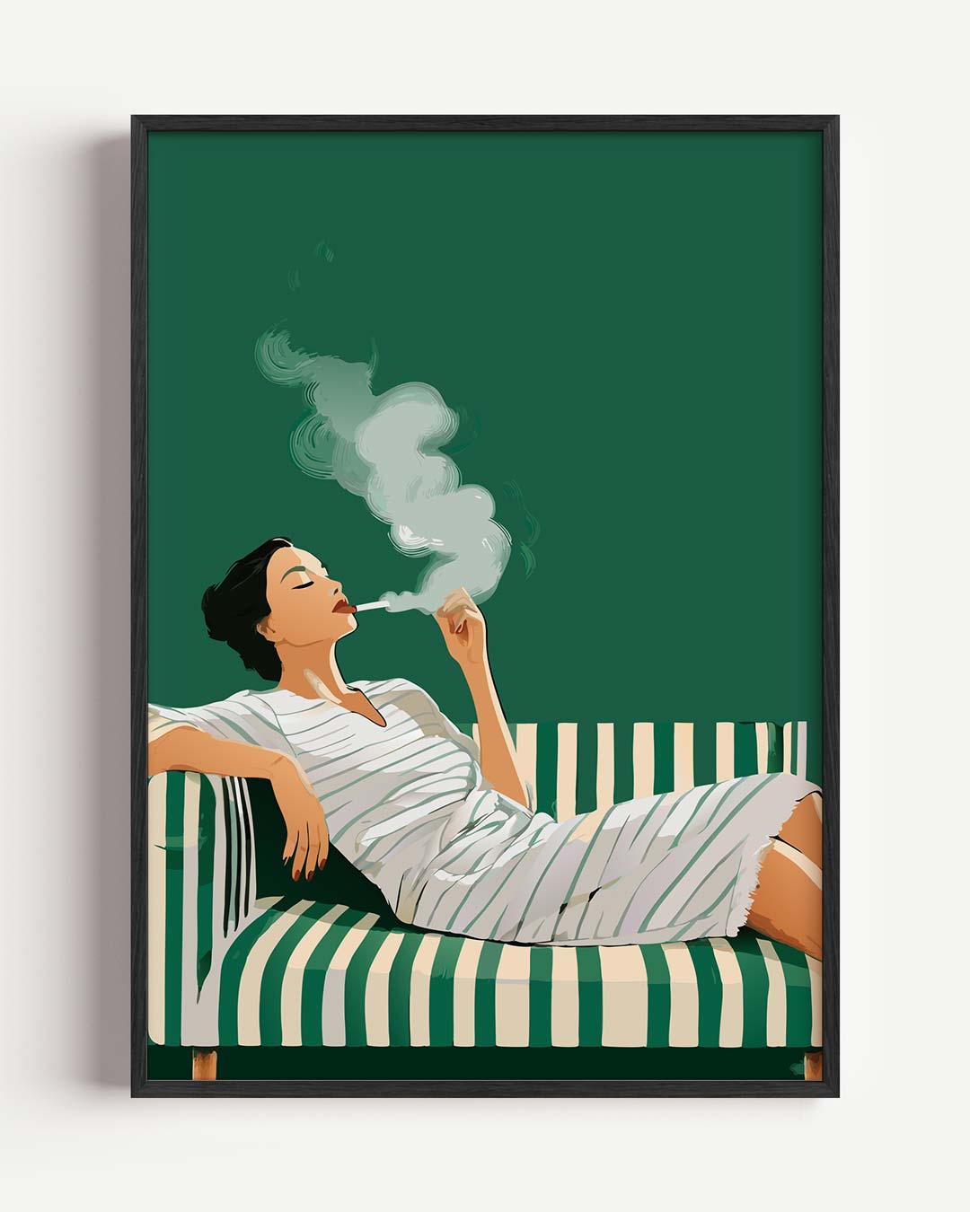 Chill op de Bank – zomer portret poster als wanddecoratie