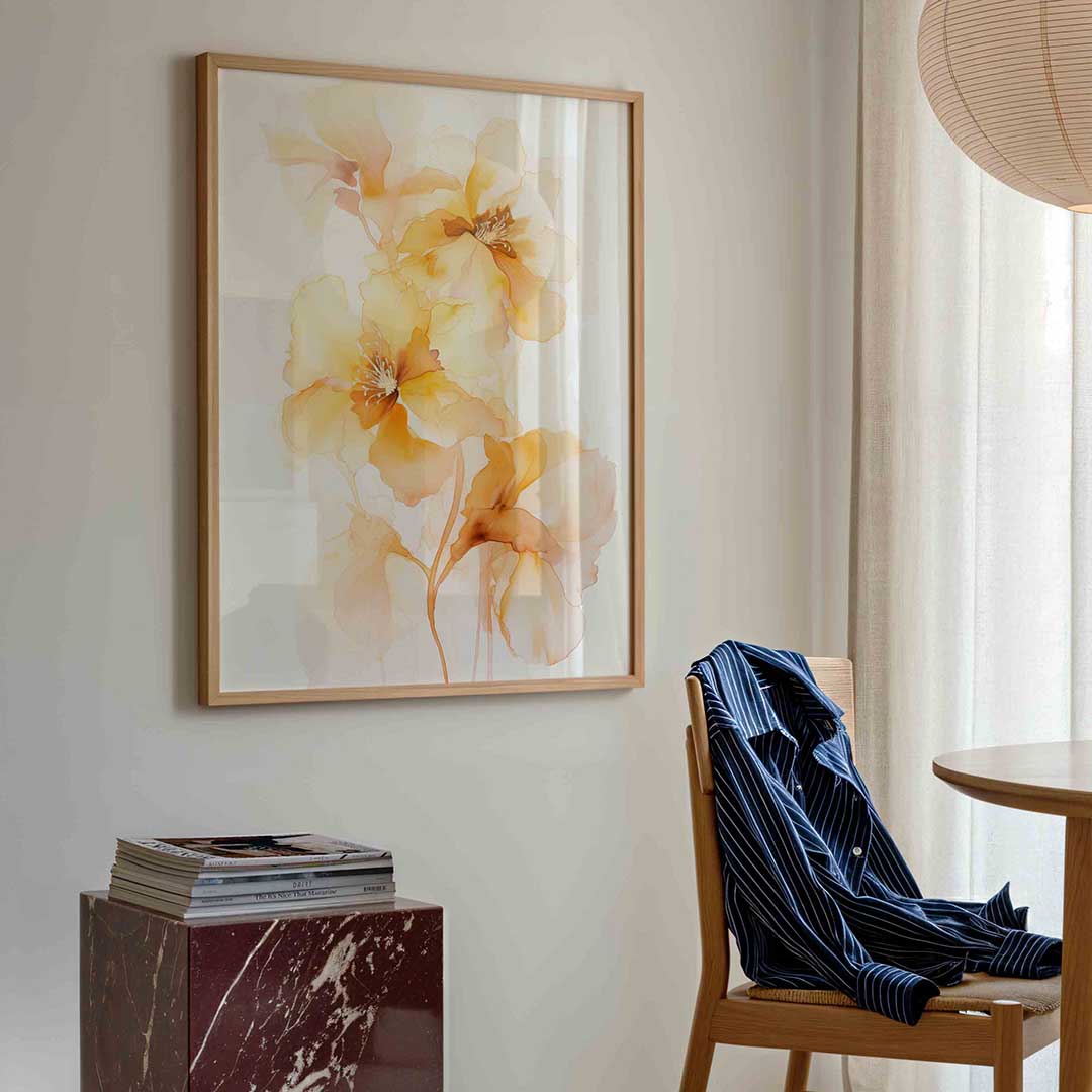 Bloemen in zachte tinten – bloemen poster in staand formaat