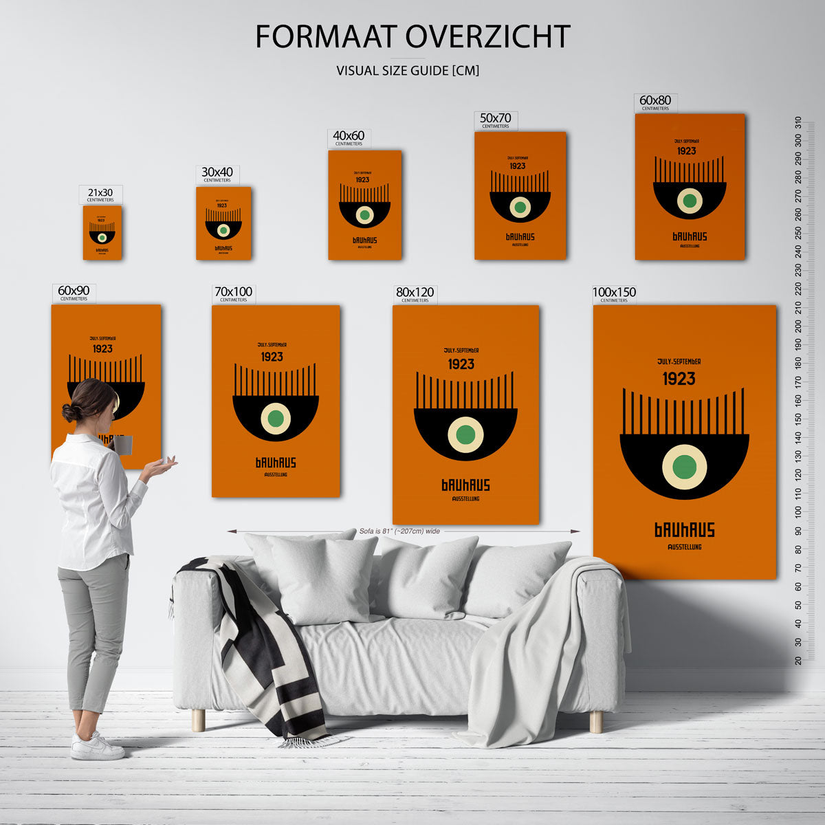 Grafische vormgeving – geometrische poster in Bauhaus-stijl van WallArtistic