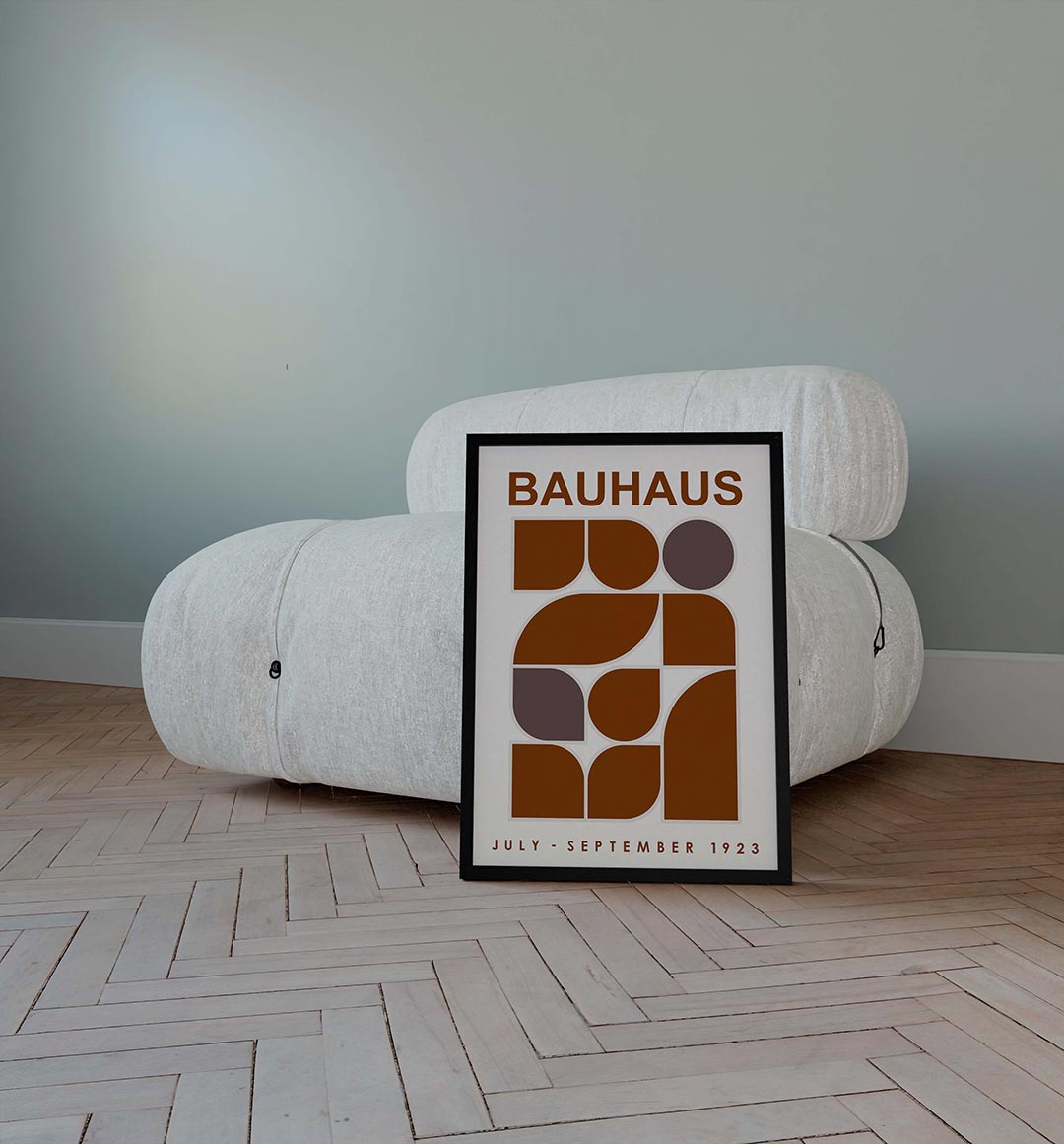 Vormritme en kleur – geometrische poster in Bauhaus-stijl van WallArtistic