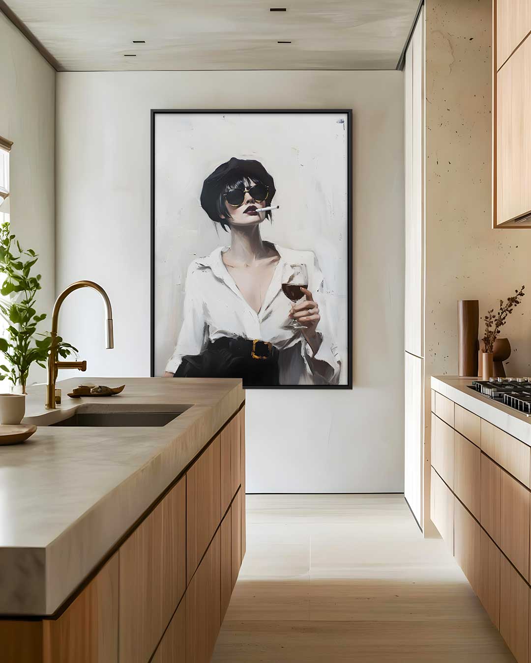 Chic en Nonchalant – modern portret kunstwerk van WallArtistic